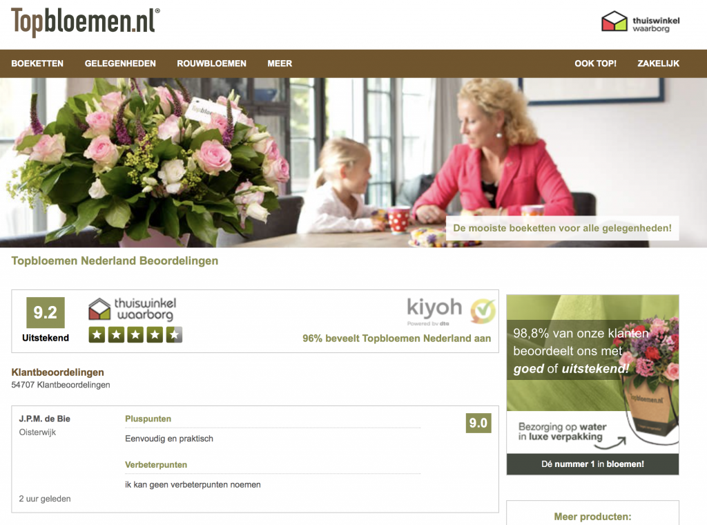 Topbloemen reviews